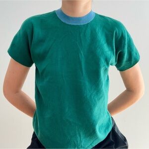 WEEKEND MAX MARA SHORT SLEEVES 2 TONE KNIT - XS
